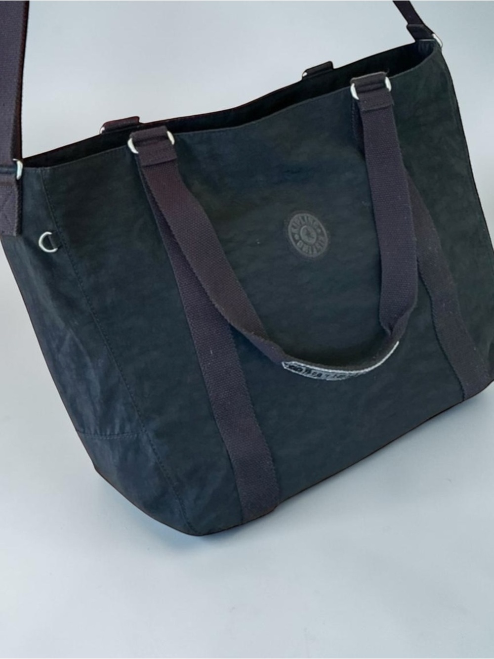 Kipling Adara Tote Bag Black Nylon Travel Carryall Crossbody Purse